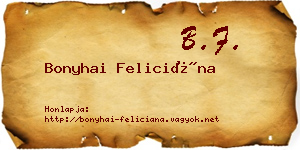 Bonyhai Feliciána névjegykártya